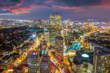 Downtown Boston city skyline  cityscape of Massachusetts
