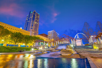 Downtown St. Louis  skyline, cityscape of Missouri in USA