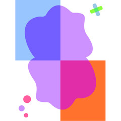 template design with a bubble in the middle of various icons