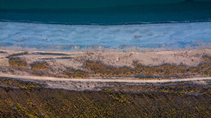 Sikhote-Alin Biosphere Reserve. View from above. Desert protected coast of the Sea of Japan.