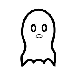 Ghost line icon on white background. Ghost Halloween sign. Ghost symbol. flat style.