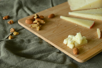 Cheese Manchego board with nuts