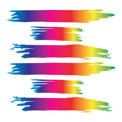 Obraz premium Colorful Brushes Distress. Watercolor Scratch. Grungy Freehand. Colorful Stroke Creative. Ink Square. Brushstroke Chinese. Grungy Collection. Set Graffiti. Stroke Distress.