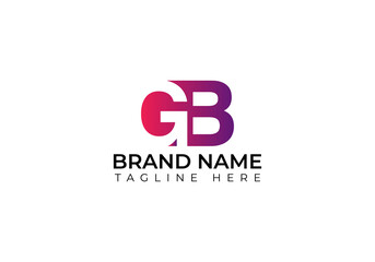 Abstract G B letter modern branding logo design - obrazy, fototapety, plakaty