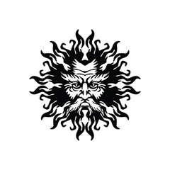 Helios Face. Sun of God Logo Idea