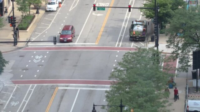 A chicago intersection time lapse downtown July 2021.