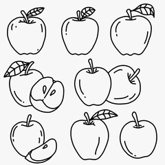 Doodle freehand sketch drawing of apple fruit.