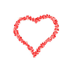 Heart shape of red hearts