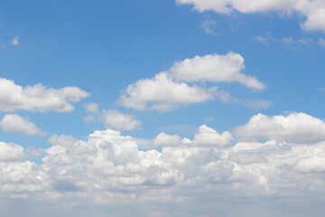 Bright sky concept - Clear white clouds In the sky with bright light. Blue sky with cloud.