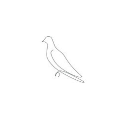 Dove bird line drawing vector illustration