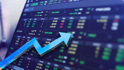 Symbol of trading on the stock market Is on the rise, Bull Market Signal, Global Trading