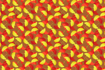 銀杏の落ち葉のシームレスパターン
