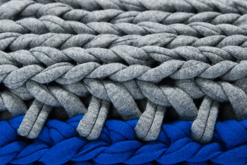 Blue and white wool shock