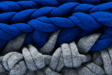 Blue and white wool shock
