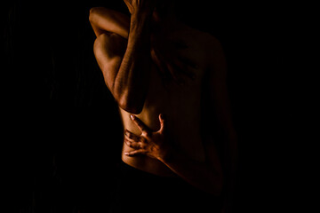person in the dark