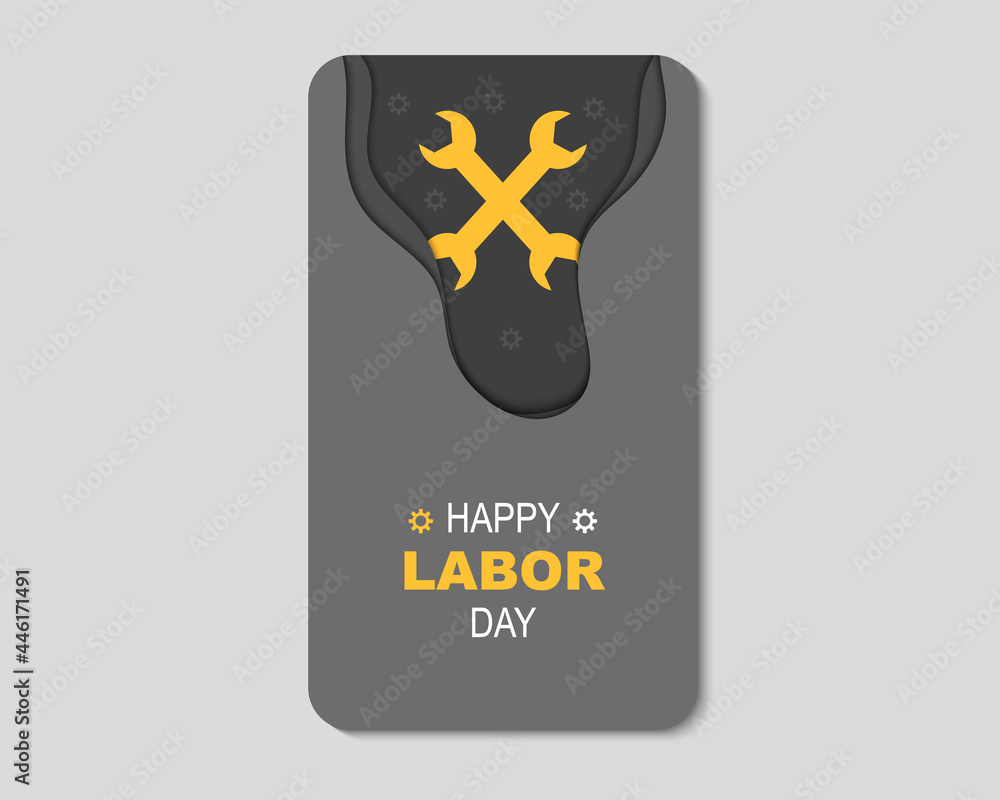 Wall mural Happy Labor Day Phone Vector