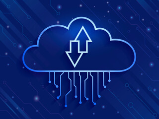 Fototapeta premium 2d rendering technology Cloud computing