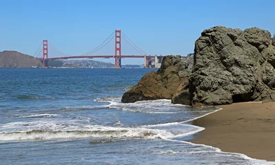 Papier Peint photo Plage de Baker, San Francisco Rock formation on Baker Beach, San Francisco, California