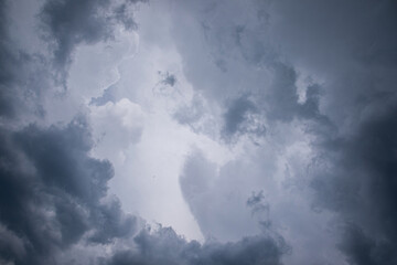 Naklejka na ściany i meble Dramatic cloudy sky before storm