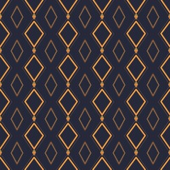abstract seamless pattern with gold rhombuses on a dark background 