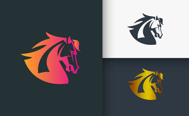 Horse logo design set template