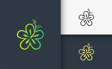 flower nature logo design template