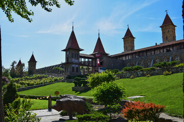 Fototapeta na wymiar Loga Park castle in Kamensk-Shakhtinsky