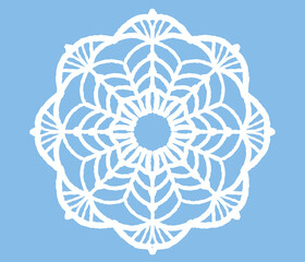 アンティークな丸型レース、ドイリー。ベクター素材。