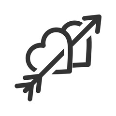 cupid arrow line icon