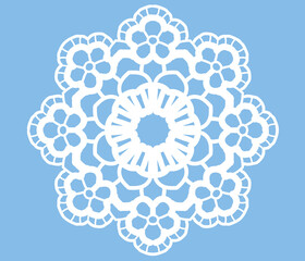 アンティークな丸型レース、ドイリー。ベクター素材。