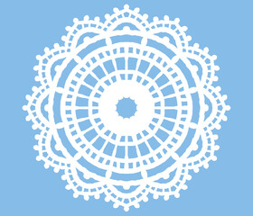 アンティークな丸型レース、ドイリー。ベクター素材。