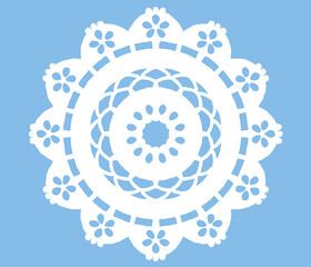 アンティークな丸型レース、ドイリー。ベクター素材。