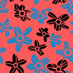 Fototapeta na wymiar Beautiful Vector. Seamless Floral Pattern. Design for Textile print of fabric, linen, chiffon, velvet, silk variety, blanket, bed sheet, curtain