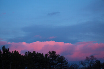 Sunset afterglow over Brown Hill Marsh in Hampton, Connecticut.
