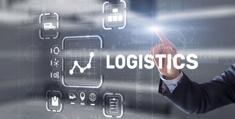 Logistic network distribution and transport concept. Goods delivery