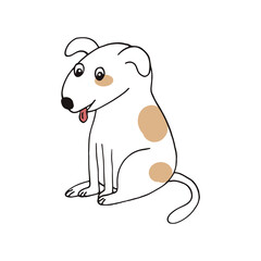dog icon. hand drawn doodle. vector, minimalism, cartoon. pet, animal, cute, funny.
