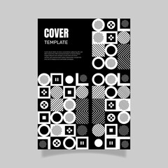 Minimalistic poster with simple shapes. procedural geometric. book cover, branding, business presentations. - Vector.