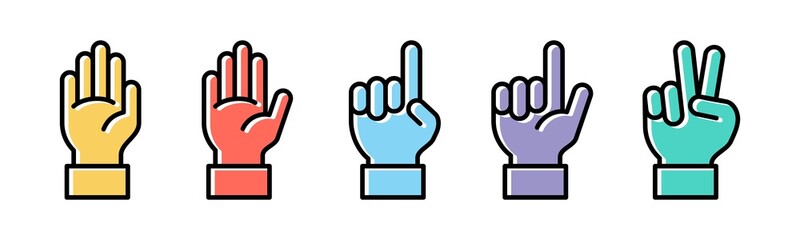 Vector graphic of hand icon collection