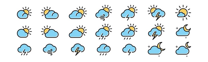 Vector graphic of weather icon collection