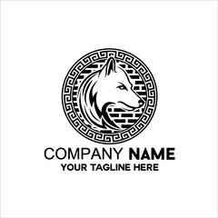 Obraz premium vector vintage wolf head logo