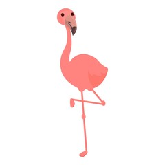 Flamingo icon cartoon vector. Pink bird. Tropical flamingo