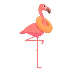 Flamingo animal icon cartoon vector. Summer pink bird. Cute flamingo