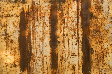 Empty old steel plate that is corroded until rust background, detail and texture