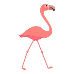 Flamingo walking icon cartoon vector. Pink bird. Summer animal
