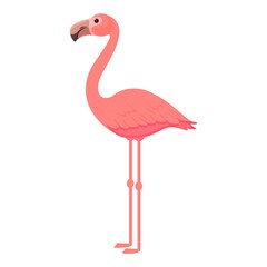 Feather flamingo icon cartoon vector. Summer flamingo. Cute pink bird