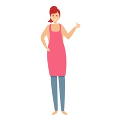 Smiling housewife icon cartoon vector. Woman kitchen. Housework clean