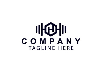 Fototapeta premium H fitness or gym new Logo and icon design