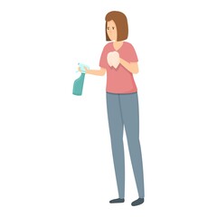 Kitchen cleaning icon cartoon vector. Housewife mom. Clean household