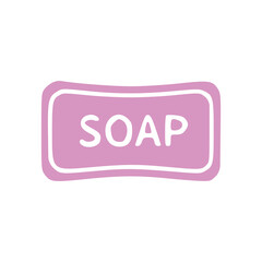 Soap icon. Soap sign. Simple flat logo of soap on white background. Vector illustration