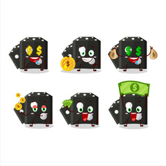 Black dice new cartoon character with cute emoticon bring money
